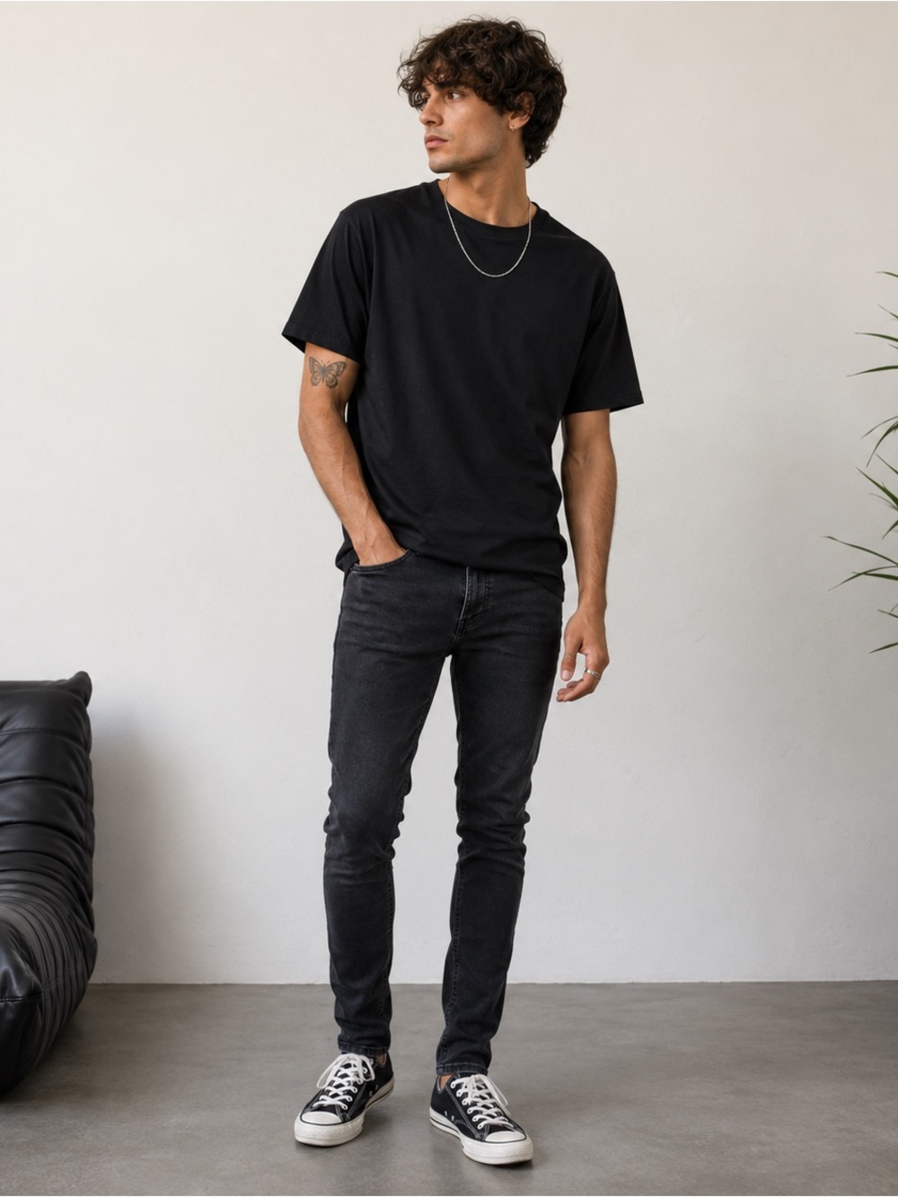 Levi Strauss Men’s Black Skinny Jeans W34 L30 Dark Wash Stretch Denim